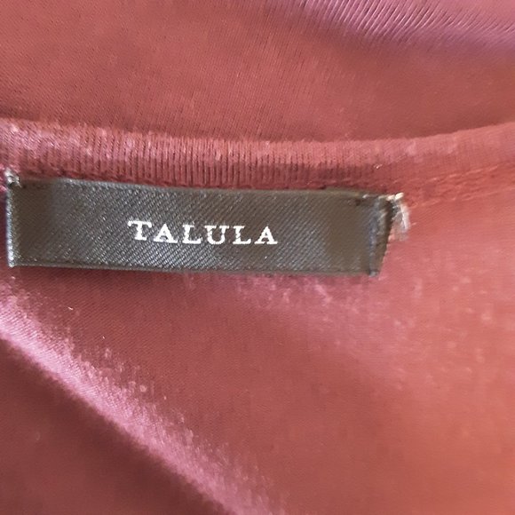 Aritzia Talula Burgundy Faux Wrap Long Sleeve Shirt Size Med. - Picture 8 of 10